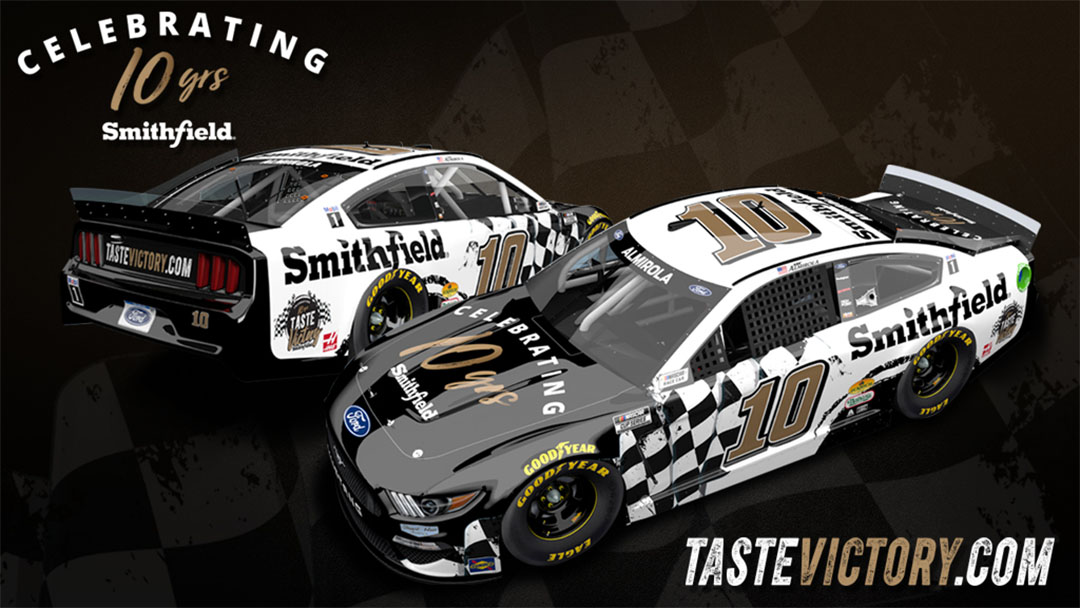 2021 #10 Smithfield Ford Mustang driven by Aric Almirola of Stewart Haas Racing